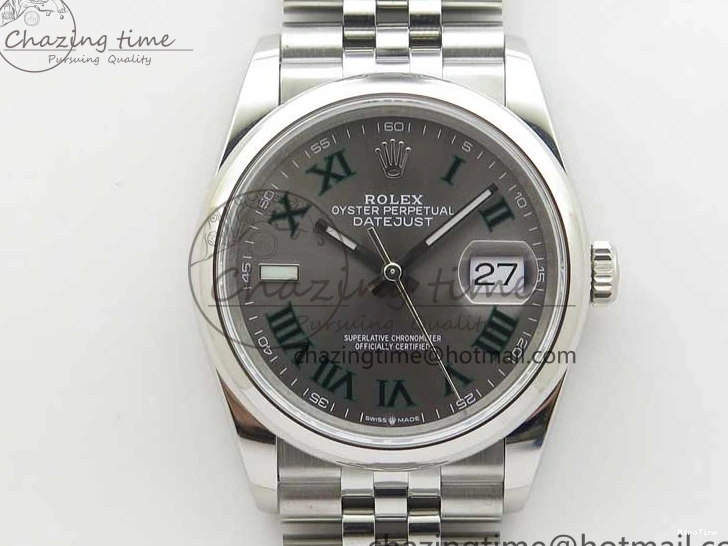 MiroTime 0420 Durable DateJust 36 SS 126200 BP Maker 1:1 Best Edition Gray Roman Dial on Jubilee Bracelet 2530